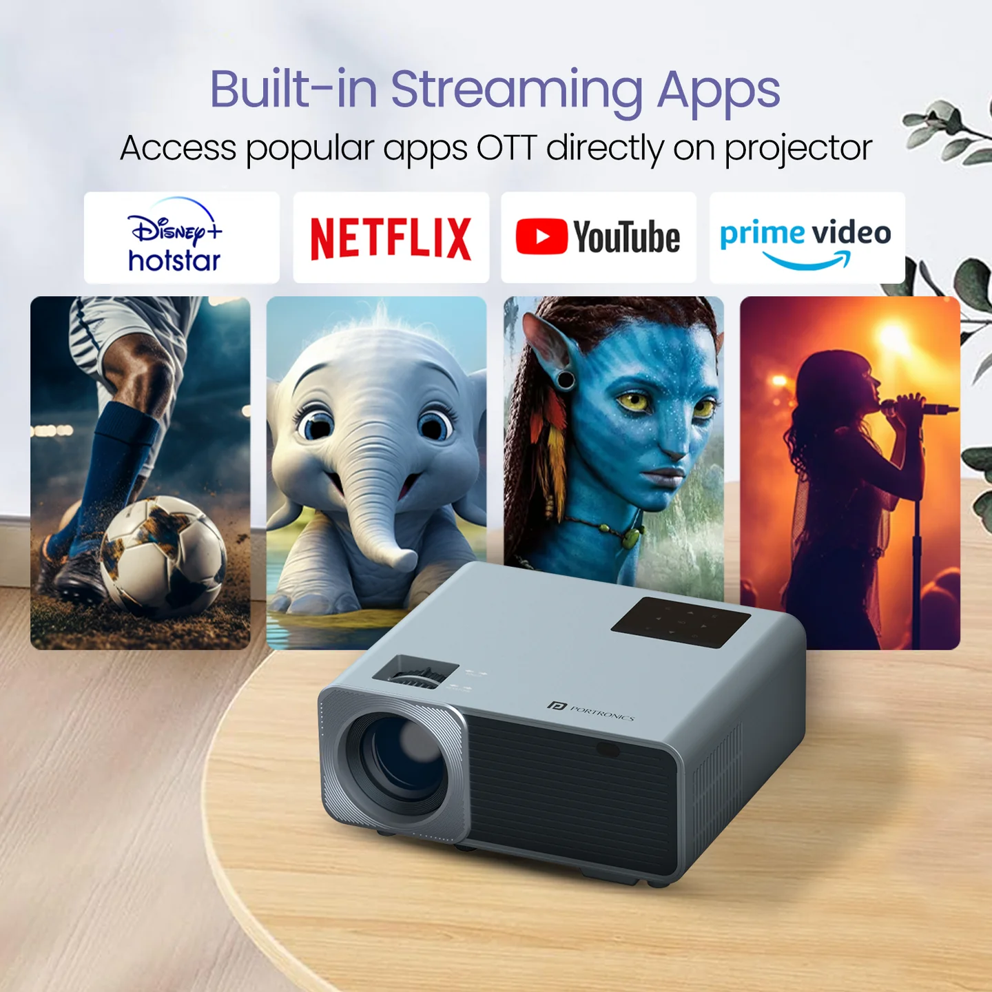 with 1080p Full HD Resolution, Built-in Streaming Apps (Netflix, Prime Video, Hotstar), 4000 Lumens, Screen Mirroring, 5 Watt Speaker (Grey)