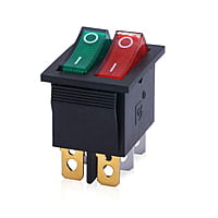 Double Rocker Switch 6 Pin On Off With Green & Red Light