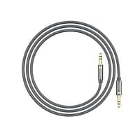 Portronics Konnect Aux 7 3.5mm Male to Male Aux Cable with 2 Meter Cable Length, 24K Gold-Plated Connectors with Strong Nylon Braided Cable(Grey)