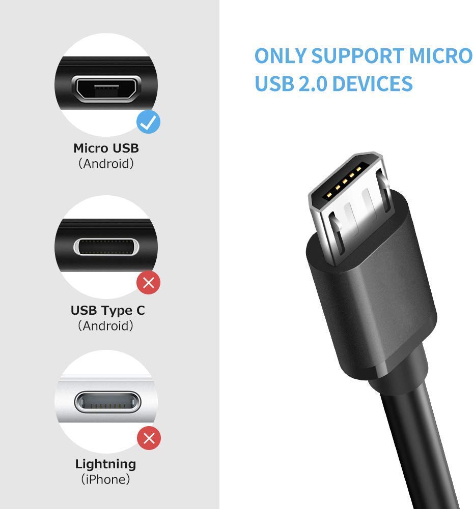 USB OTG Cable, Adapter, Connector, Fast Charging, Data Transfer, Compatible with Laptops, Tablets, Smartphone and Chargers