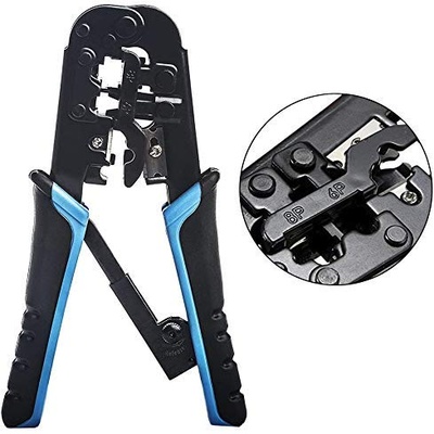 Dual Modular Crimping Tool For Network Cable Cutting Stripping/ Crimping for RJ11 8P/6P/4P /CAT5/CAT5e/CAT6/CAT6A Cables