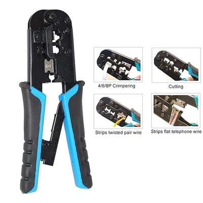 Dual Modular Crimping Tool For Network Cable Cutting Stripping/ Crimping for RJ11 8P/6P/4P /CAT5/CAT5e/CAT6/CAT6A Cables