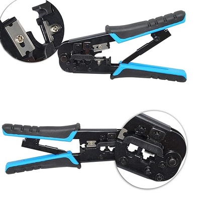 Dual Modular Crimping Tool For Network Cable Cutting Stripping/ Crimping for RJ11 8P/6P/4P /CAT5/CAT5e/CAT6/CAT6A Cables