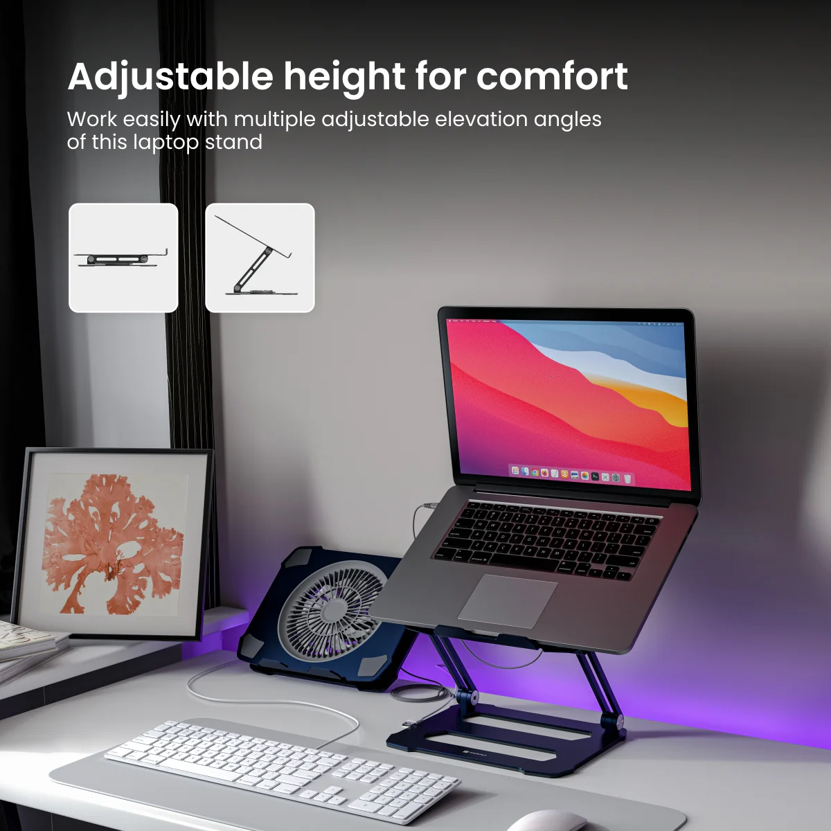 Portronics My Buddy K10 Portable Laptop Stand with Multiple Height Adjustable Angles