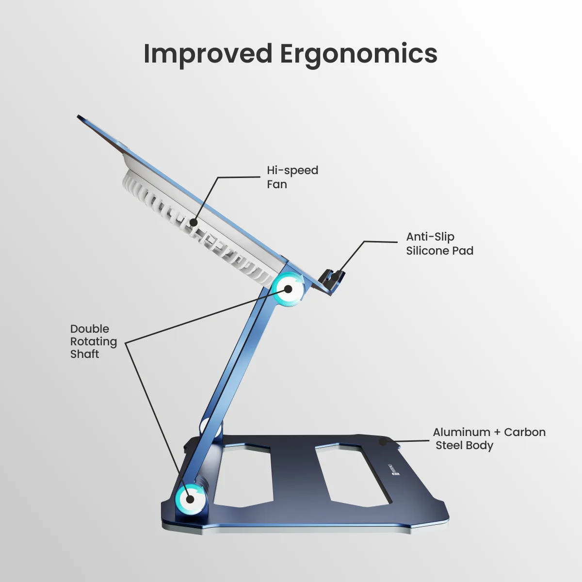 Portronics My Buddy K10 Portable Laptop Stand with Multiple Height Adjustable Angles