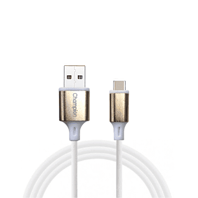 Champion USB to Type-C 3Amp Data Sync & Charging Cable Metal 1M for all Android & USB Type-C Devices (Golden)