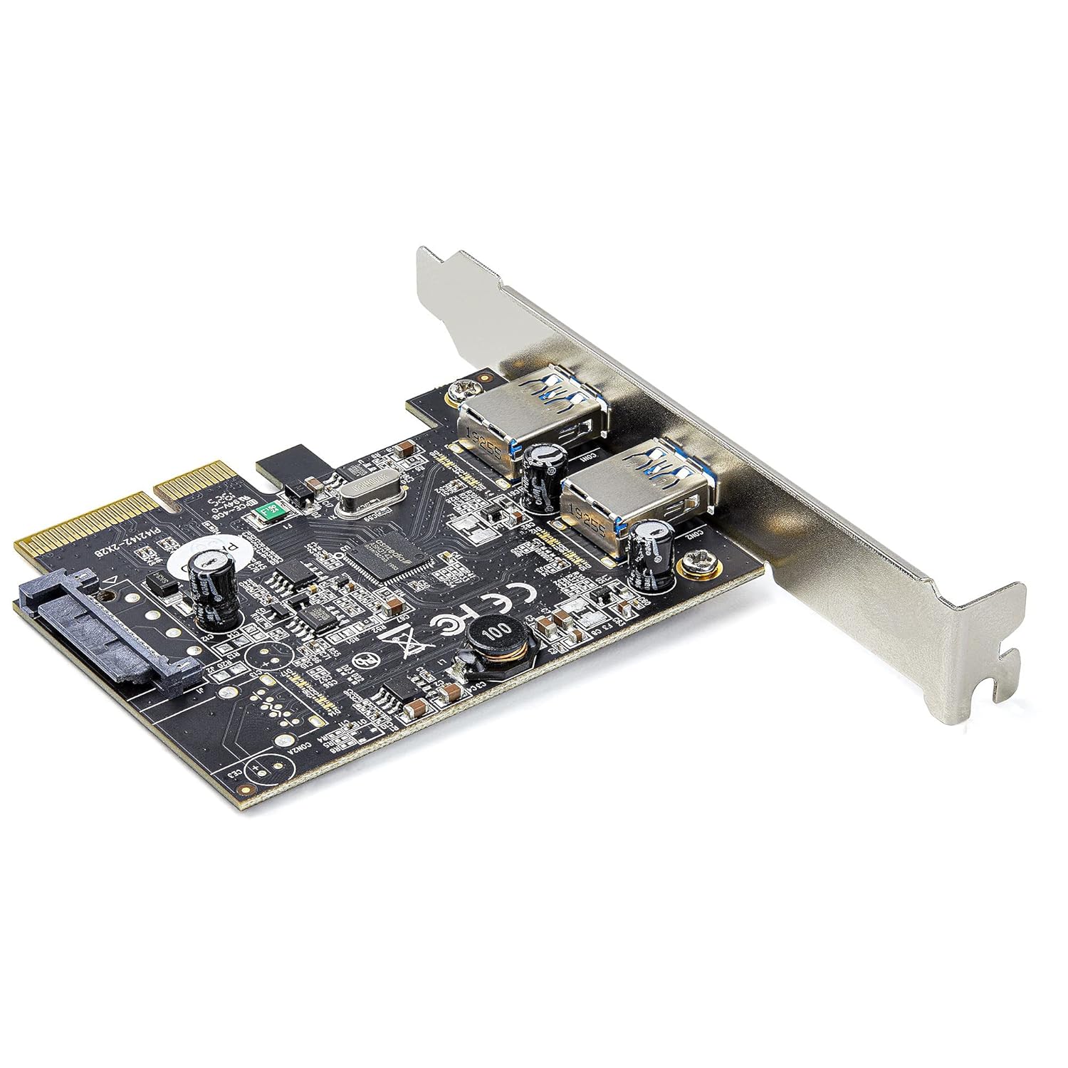 PCI Express Card with 2 USB 3.0 Ports – Up to 5 Gbps Speed, PCI-E Network Interface Card (Black)