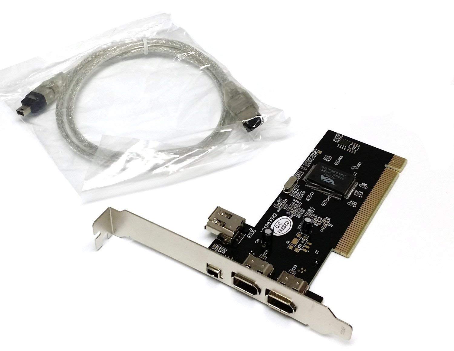 PCI Firewire Card – 3 Ports IEEE 1394 High-Speed Firewire 400 Adapter for PC, Ideal for Digital Cameras, External Drives, and More