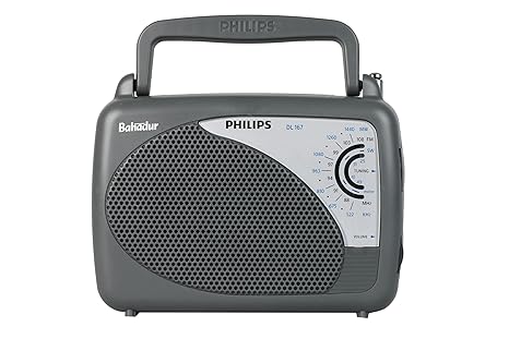 Philips Radio DL167/94 – MW/SW/FM Bands, Operates on 2xR20 (UM1) Batteries or Optional External 3V DC Power