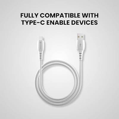 Portronics Konnect A Type-C Cable with 3A Rapid Charging & 480mbps Data Transmission,1 M Cord Length(White)