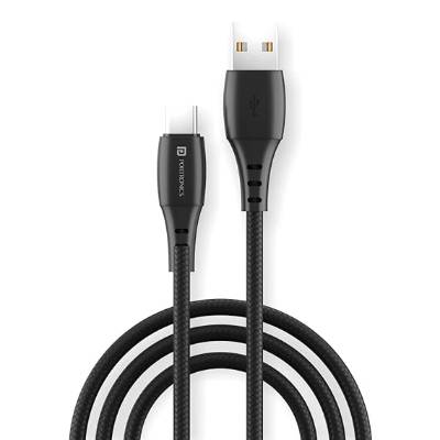 Portronics Konnect A Type-C Cable with 3A Rapid Charging & 480mbps Data Transmission,1 M Cord Length(Black)