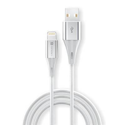 Portronics Konnect B+ 8 Pin Usb Cable 3.0 Amp Output with Charge & Data Sync with 1m (White)