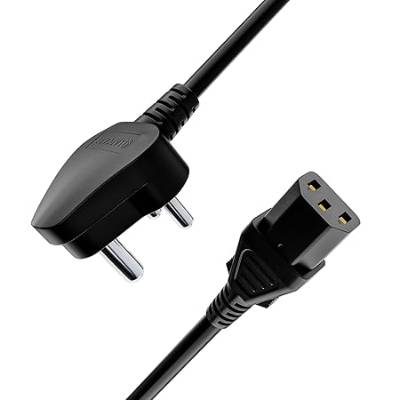 Portronics Konnect G4 350W Desktop Power Cable, 3 Pin Type Connector, 350W Max Load Capacity, 1.2M Length(Black)