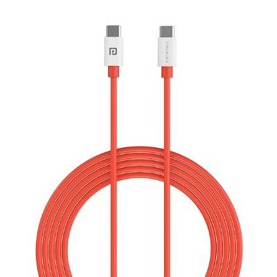 Portronics Konnect Dash Max 65W Type C to Type C Fast Charging PD Cable with 480Mbps Data Sync,1M Length Compatible with iPhone 15 series, Type C Smartphones, iPad, MacBook & Other Type C devices(Red