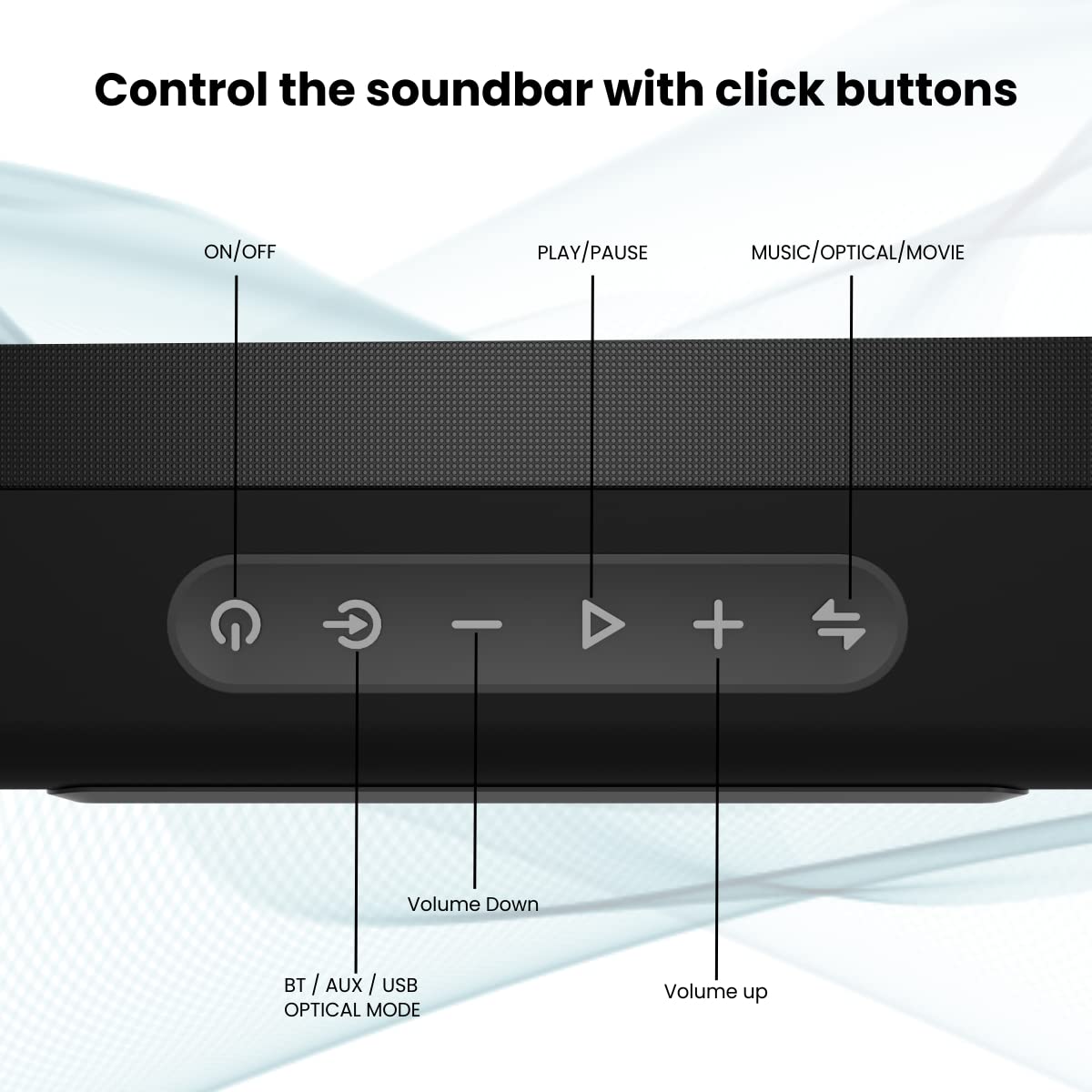 Portronics SOUND SLICK 5 80W Powerful Wireless Soundbar with Remote. Supports USB Flash Drive, Aux In, Optical Input Port (Black)