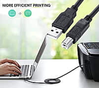 USB Printer Cable A Male to B Male Compatible with Printers Scanner