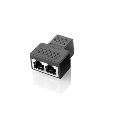 RJ45 Splitter Connectors Adapter 1X2 Ethernet Splitter Coupler Double Socket Hub Interface For Personal Computer, Laptop (Black)