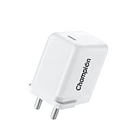 Champion 25W 5V/4A Type-C PD Fast Charger for iPhones & Android Devices (White)