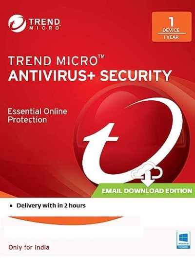 Trend Micro Antivirus + Security Latest Version (Windows) - 1 User, 1 Year (Email Delivery)