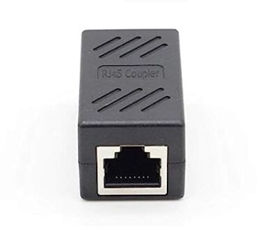 RJ45 Female-to-Female LAN Connector Ethernet Network Cable Extension Couple Joiner Charging Adapter (Black)