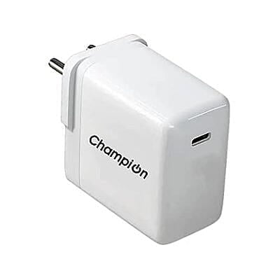 Champion 25W 5V/4A Type-C PD Fast Charger for iPhones & Android Devices (White)