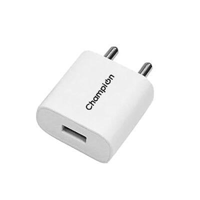 Champion 12W 5V/2.4A DC Single USB Port Mobile Charger | Wall Adapter for Android & USB Devices (White)