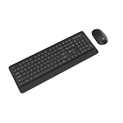 Portronics Key5 Combo Wireless Keyboard and Mouse Set, with 2.4 GHz USB Receiver, Silent Keystrokes, 1200 DPI Optical Tracking for PC, Laptop & USB Supported Devices - Z-Black  