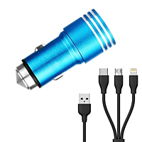 Champion Dual Port USB Metallic Fast Car Charger 2.4A For All Android And Apple Phones