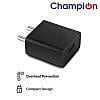 Champion 5V 1Amp USB Charger For All Mobile Phones Tablets Smart Watch Bluetooth Speakers (Black)