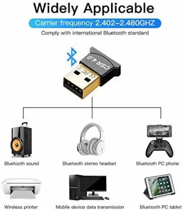 USB Bluetooth Adapter CSR 4.0 Wireless Mini Dongle, Compatible with Windows 10/8/7/Vista/XP for Laptops & PCs (Black)