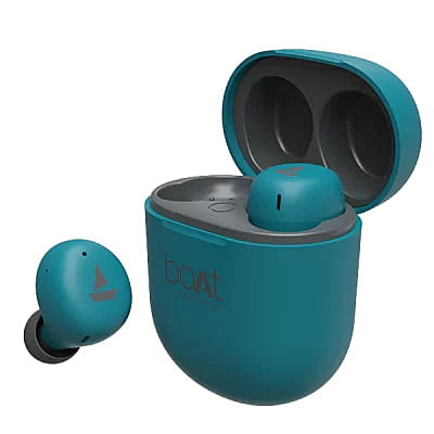 boAt Airdopes 381 with ASAP Charge Bluetooth Headset (Mint Purple, True Wireless)Teal Blue