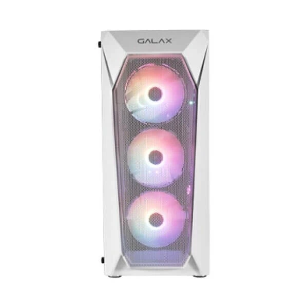 GALAX Revolution (REV-05) PC Case Mid-Tower Gaming Cabinet with 4 RGB Cooling Fans ,Mesh Panel ,Spacious Interior ,Tempered Glass ,Supports ATX, M-ATX, ITX (White)