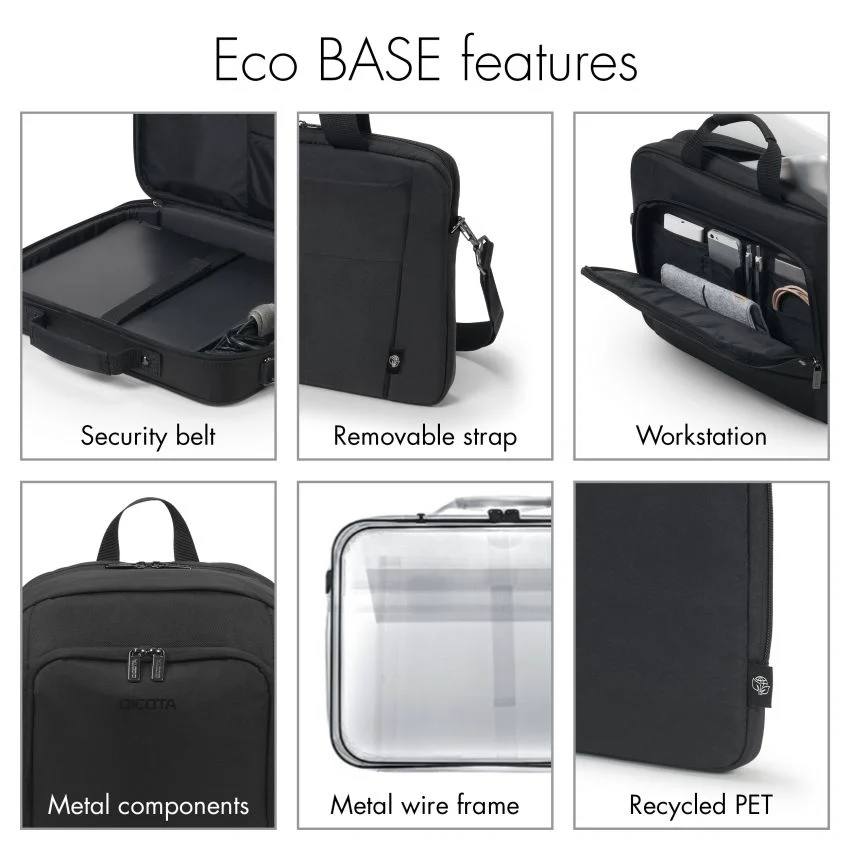 Dicota ECO Slim Case BASE 15 - (39.62Cm) 15.6 for Laptops (Black)