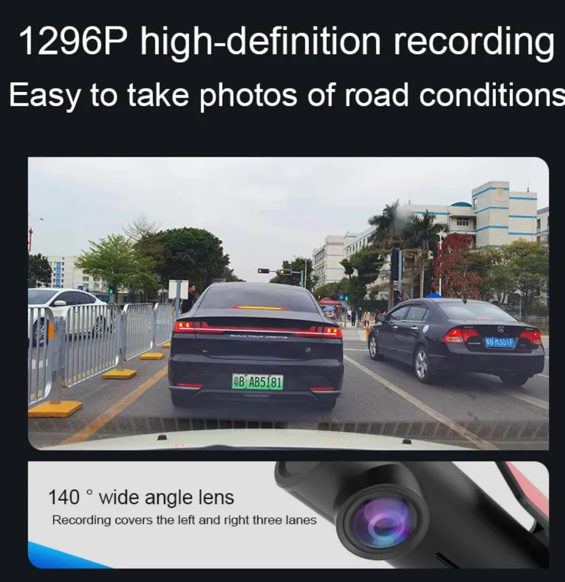 Dash Cam (SY-308 PRO) 2K WiFi , G-Sensor, GPS Support, Time-Lapse & Loop Recording, Motion Detection, Compact Car Camera