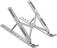 Laptop Stand with Metal Frame, Adjustable Height, Foldable, OverHeating Protection for Laptops & MacBooks (Grey)