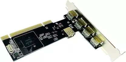 PCI USB Card 4+1 USB Ports, High-Speed 2.0 Adapter PCI, Controller Card (Black)