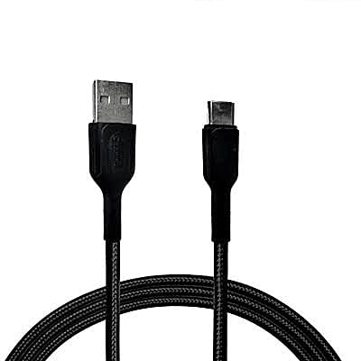 Champion Type-C  3Amp 1Mtr  Braided Data Cable Black (Series -C)