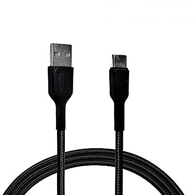 Champion Type-C 3Amp 2Mtr Braided Data Cable Black (Series-C)