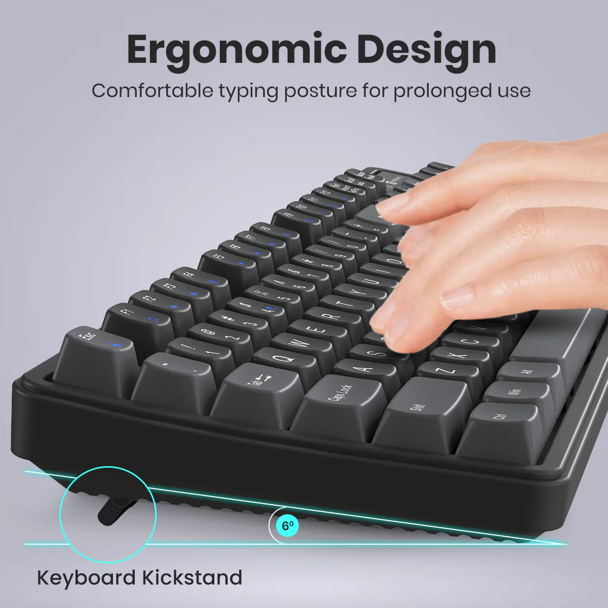 Portronics Key9 Combo Wireless Keyboard and Mouse Set for PC & Laptop (Grey)