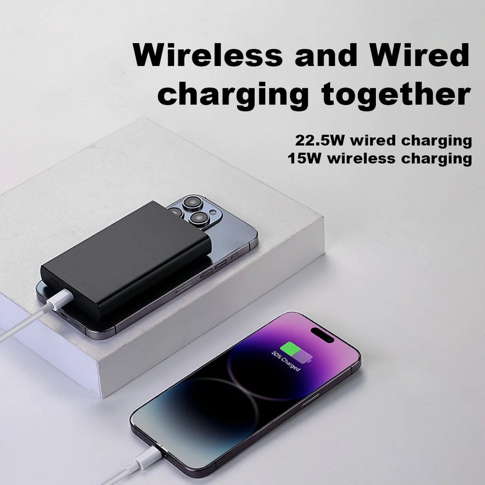 Champion 10000mAh Metallic Magnetic Wireless Power Bank – PD Fast Charging for iPhone & Android