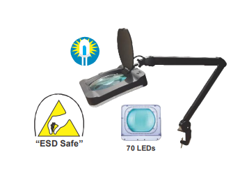 Magnifying Lamp (IMESD-6018LED),Wide View ESD Safe Clamp Type 5X LED Illuminated Magnifier