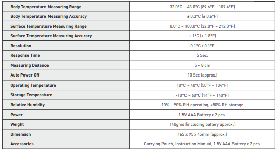 Meco MBT-99 lnfrared Body & Forehead Thermometer
