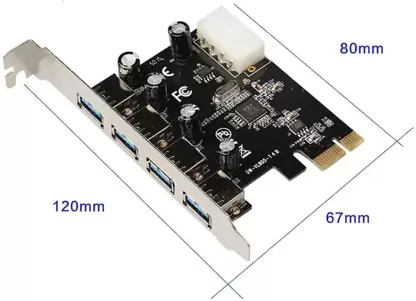 PCIe 4-Port USB 3.0 Card with 5V Power Connector Up to 5 Gbps Speed, 16GB GDDR4 Graphics Card