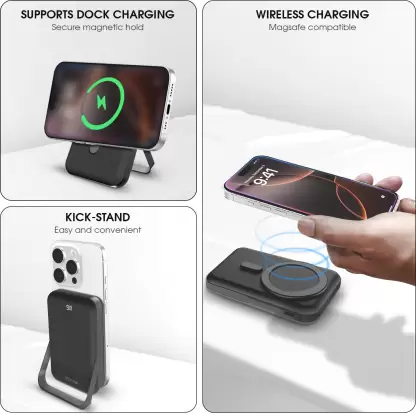 Champion 10000mAh Magnetic Wireless Power Bank With stand – PD Fast Charging for iPhone & Android