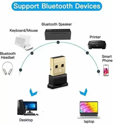 USB Bluetooth Adapter CSR 4.0 Wireless Mini Dongle, Compatible with Windows 10/8/7/Vista/XP for Laptops & PCs (Black)