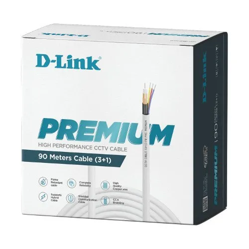 D-Link CCTV Standard Cable (3+1), 90MTR