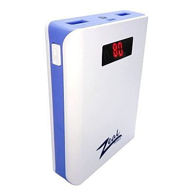 Zeal Z-10 10400 mAh Digital Power Bank (White & Blue)