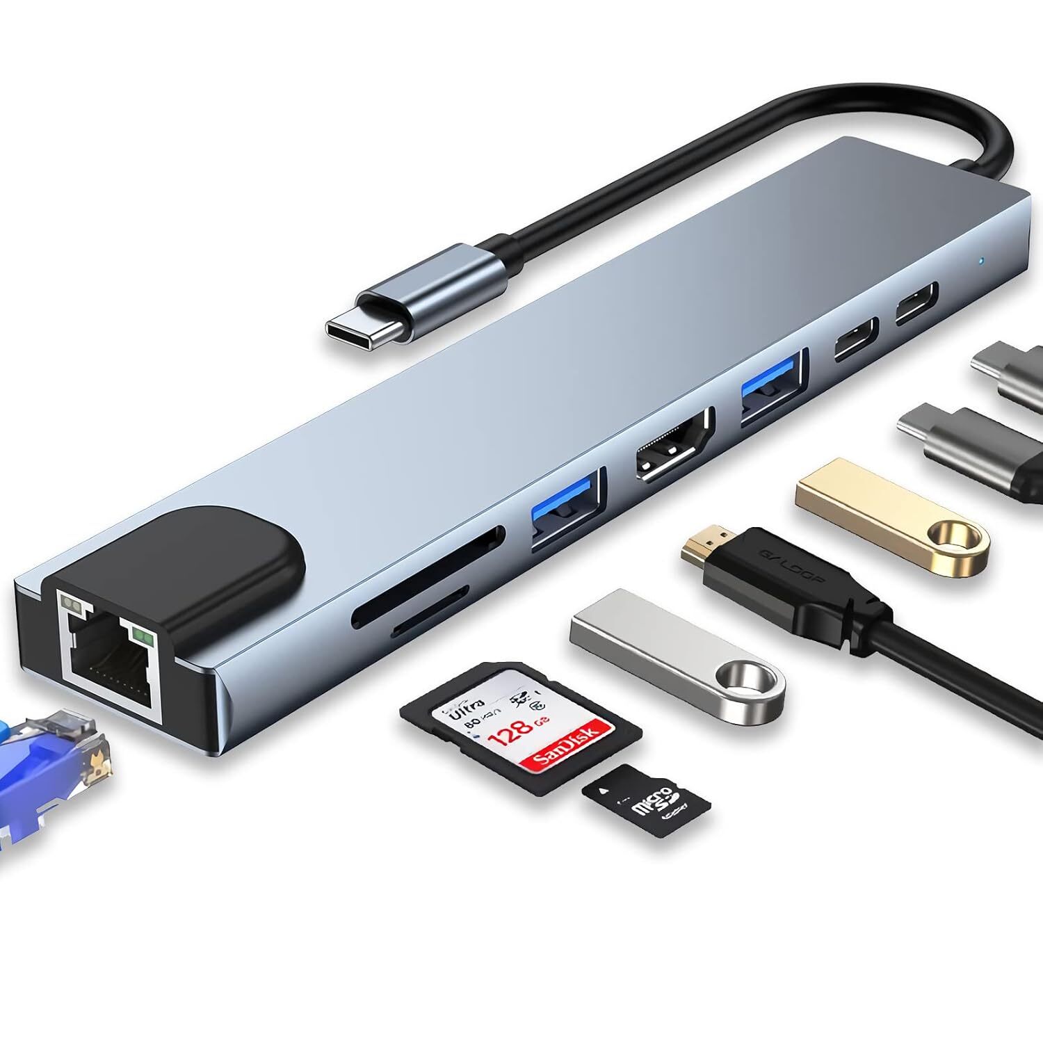 "Sleek and portable USB hub for expanding device connections."